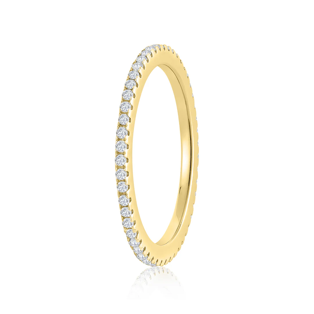 Sterling Silver Micro Cubic Zirconia Eternity Ring - Image 4