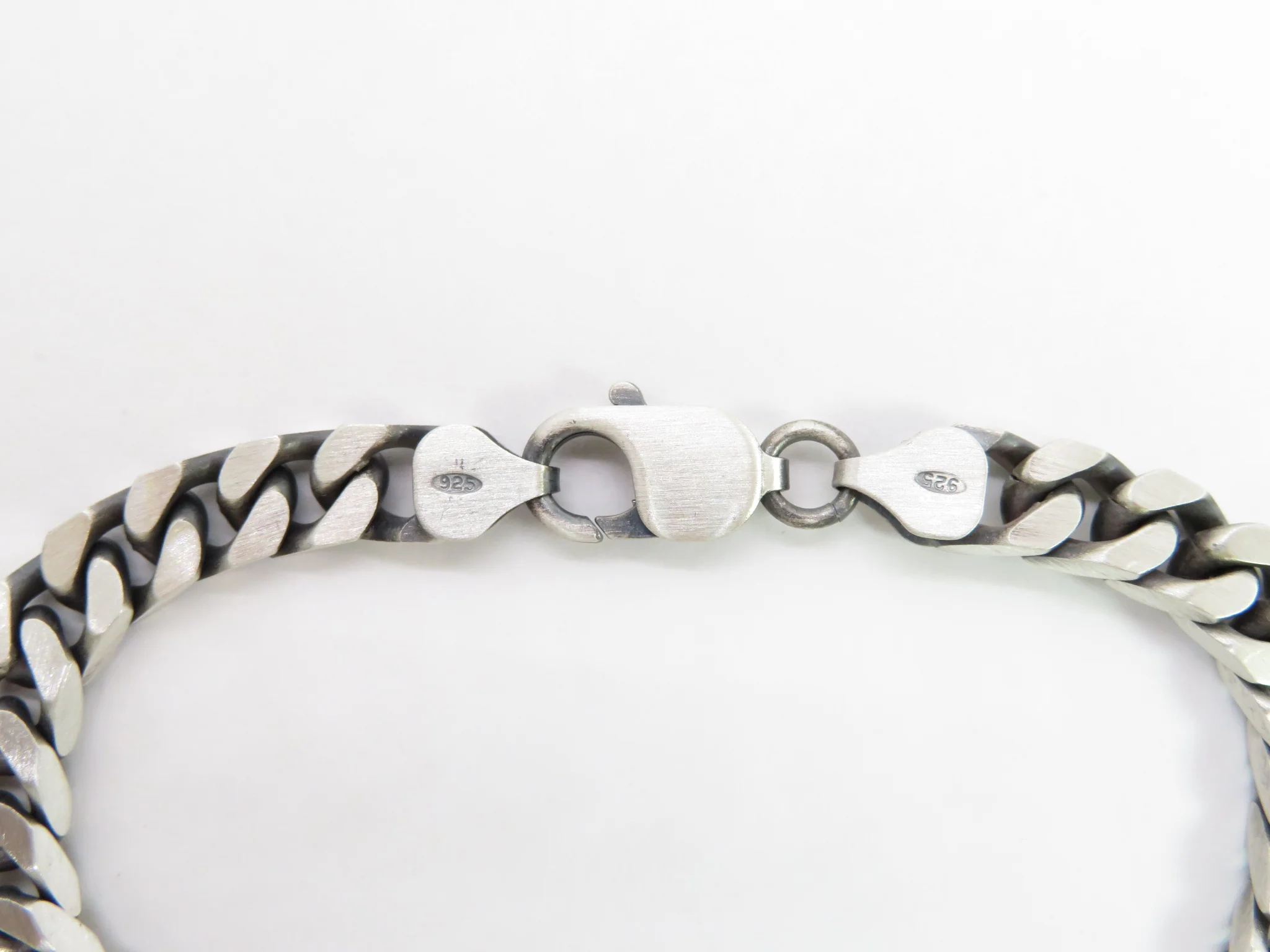 Sterling Silver Oxidized Cuban Link Bracelet - Image 7
