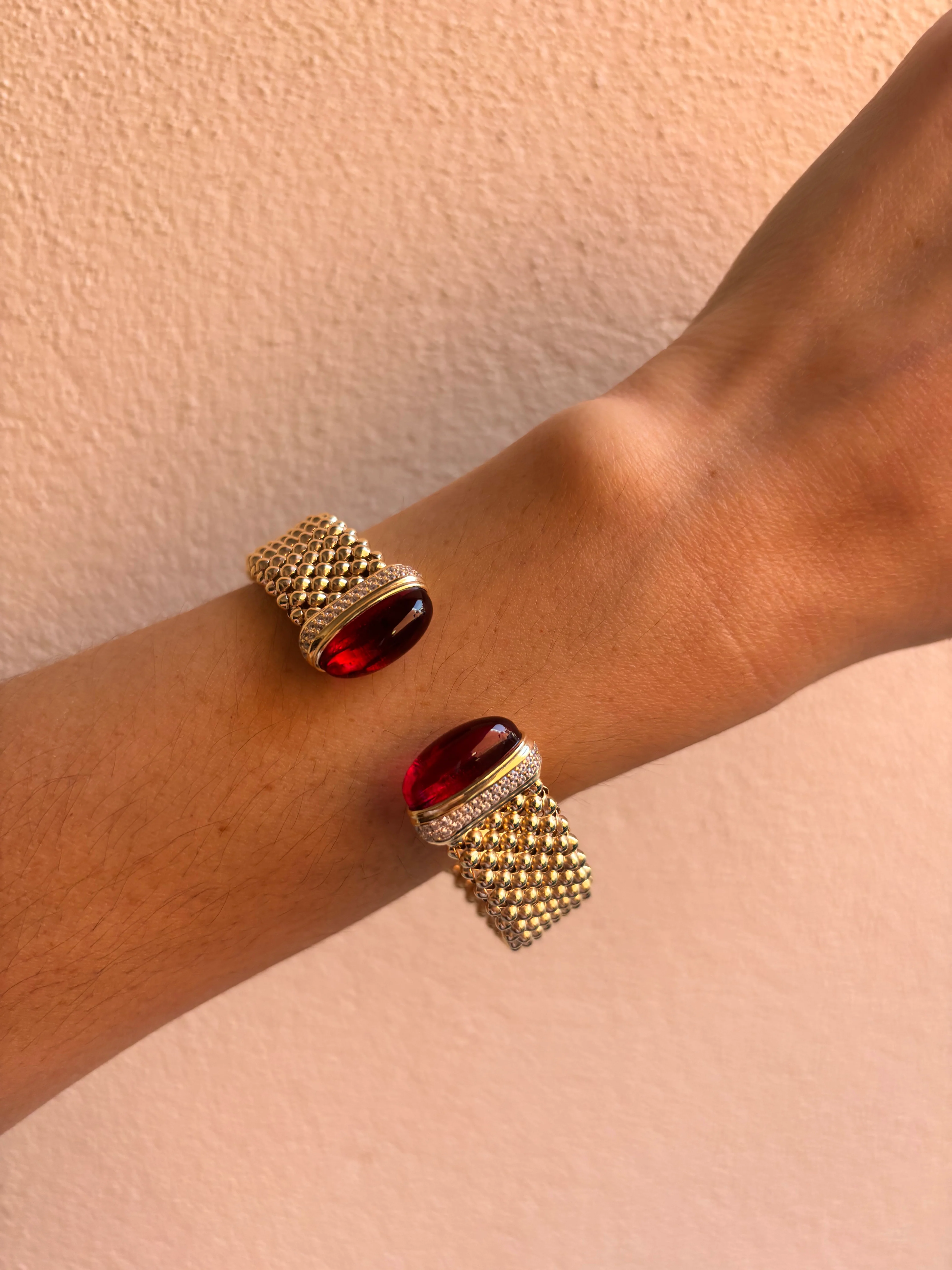 Sterling Silver Popcorn Colourful Cuff Bracelet - Image 7