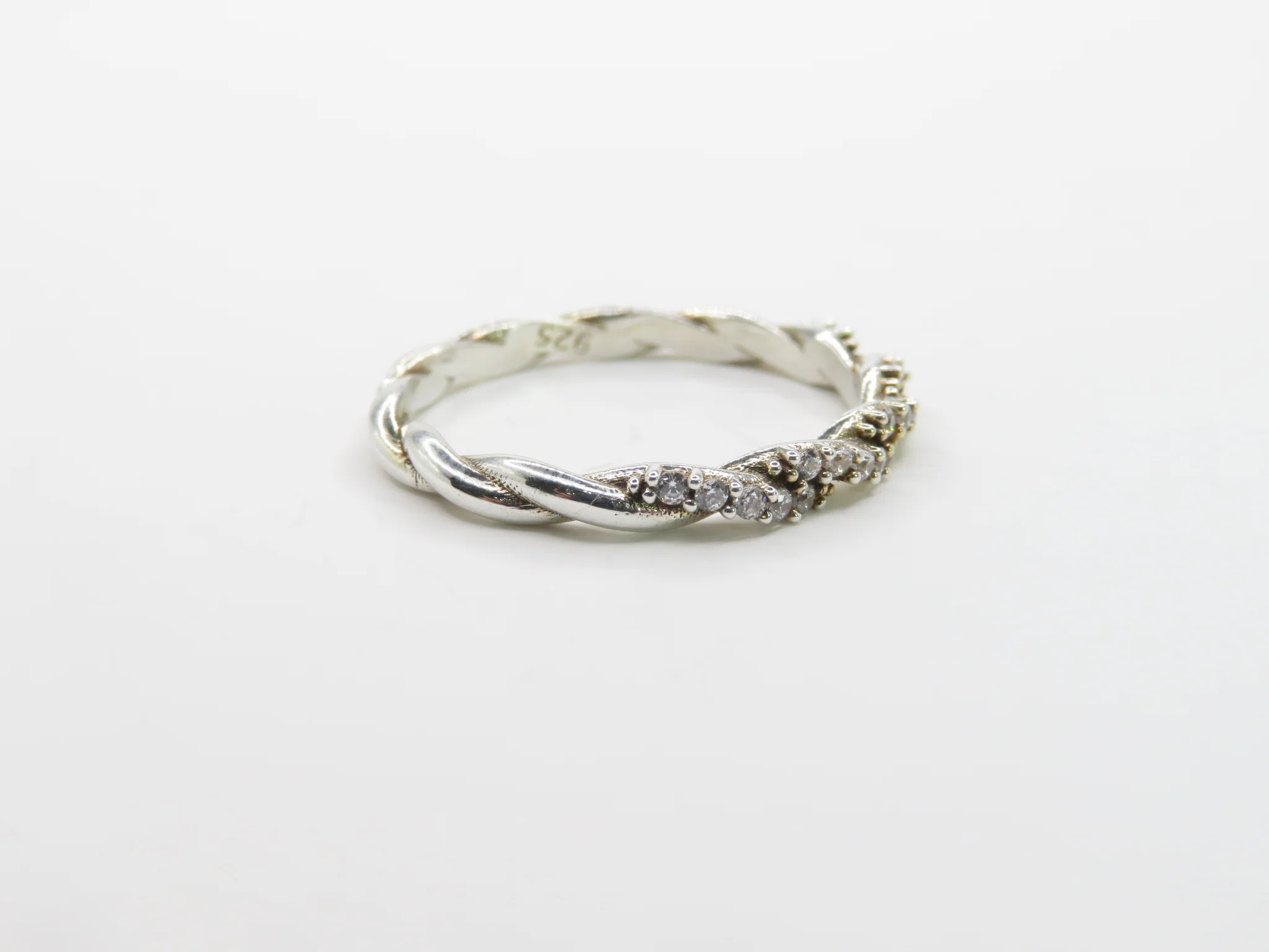 Sterling Silver Rope Cubic Ring - Image 2
