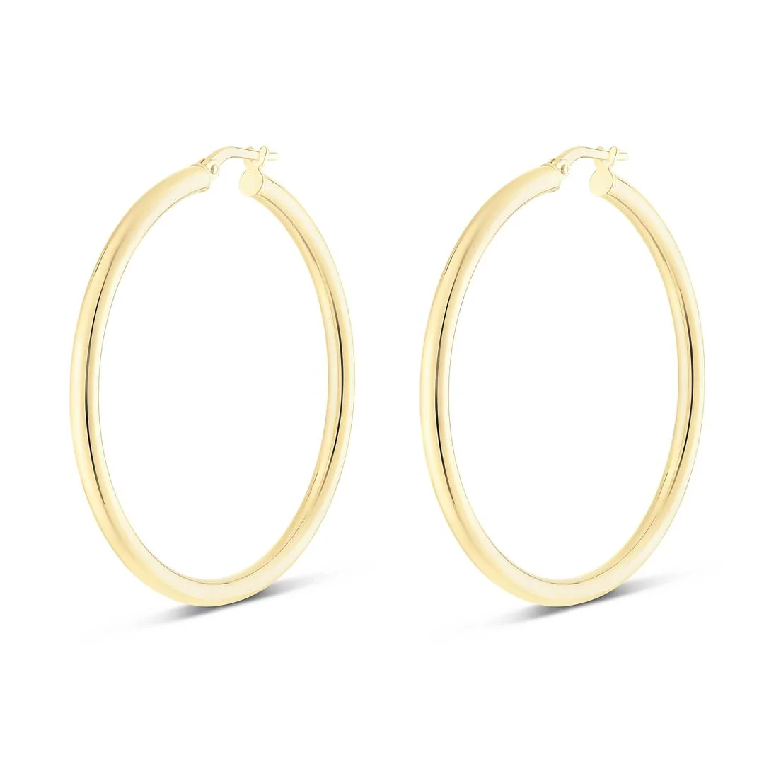 Sterling Silver Round Tube Hoops - Image 3