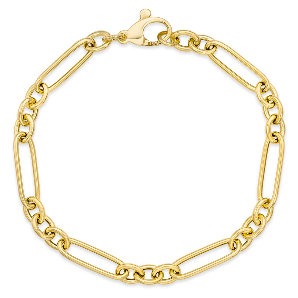 Sterling Silver Round Tube Paperclip Bracelet