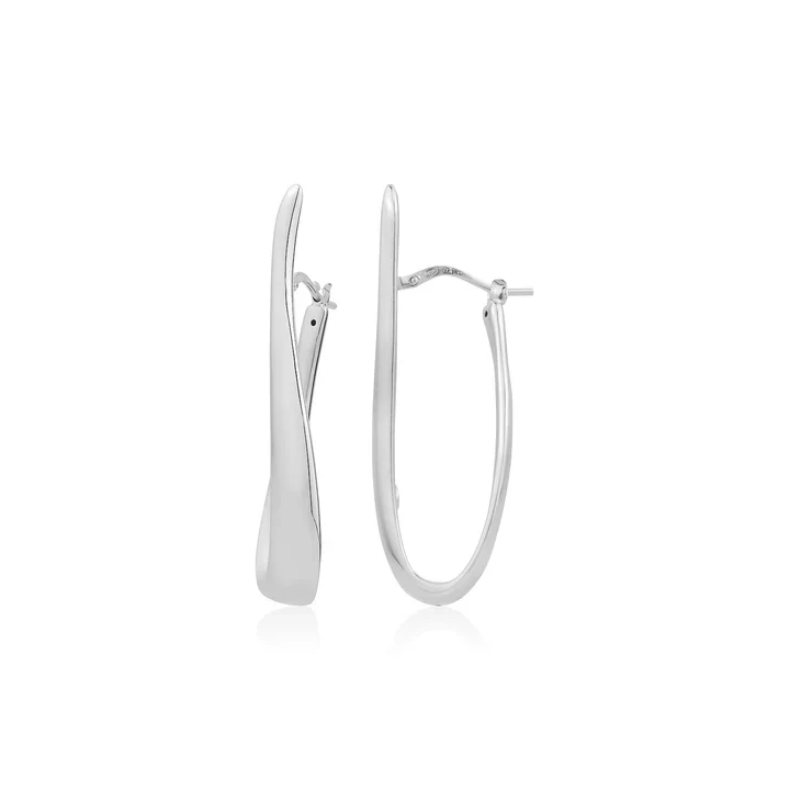 Sterling Silver Sculptural Teardrop Twist Earrings