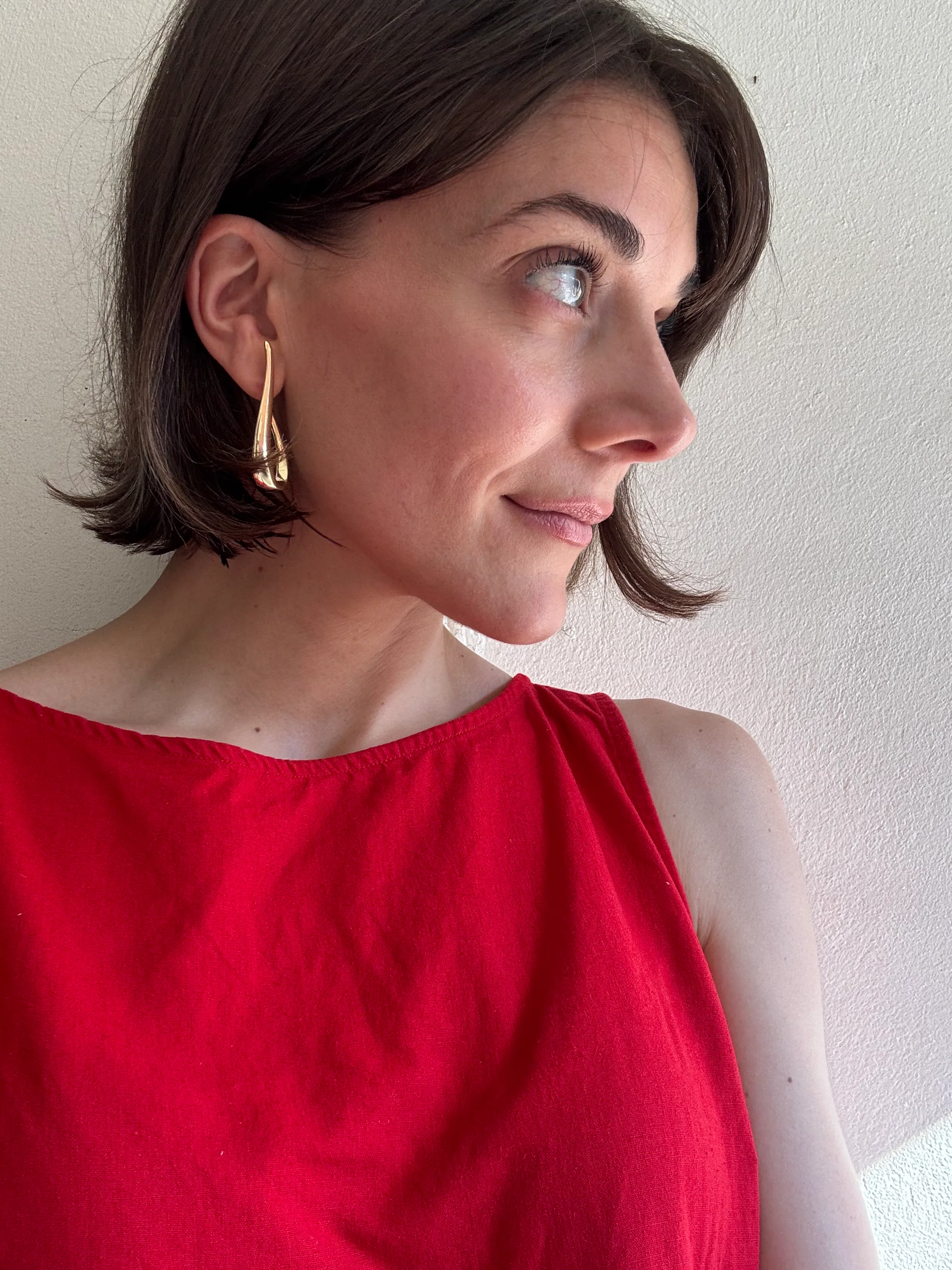Sterling Silver Sculptural Teardrop Twist Earrings - Image 4