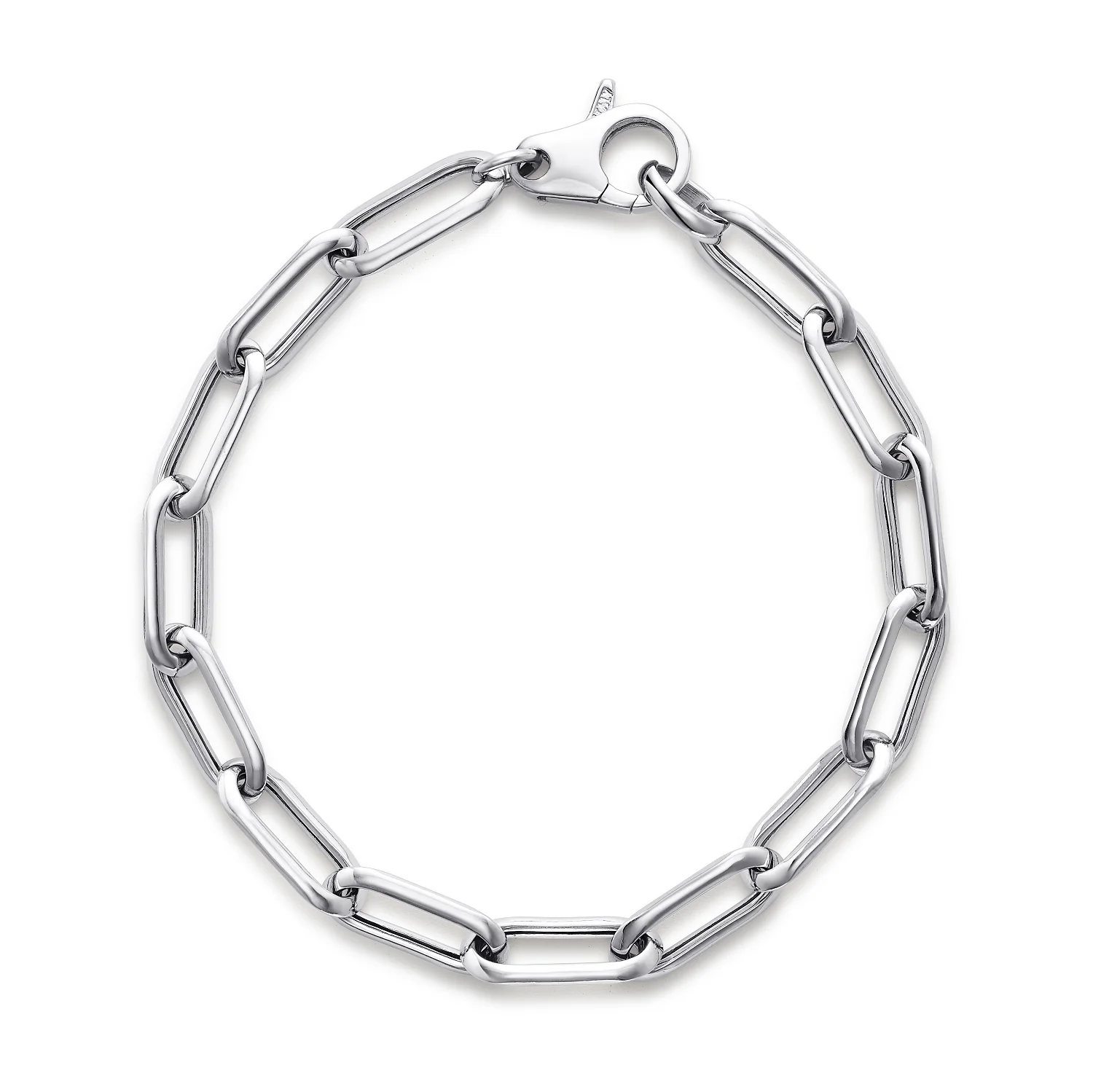 Sterling Silver Thick Classic Paperclip Bracelet - Image 3