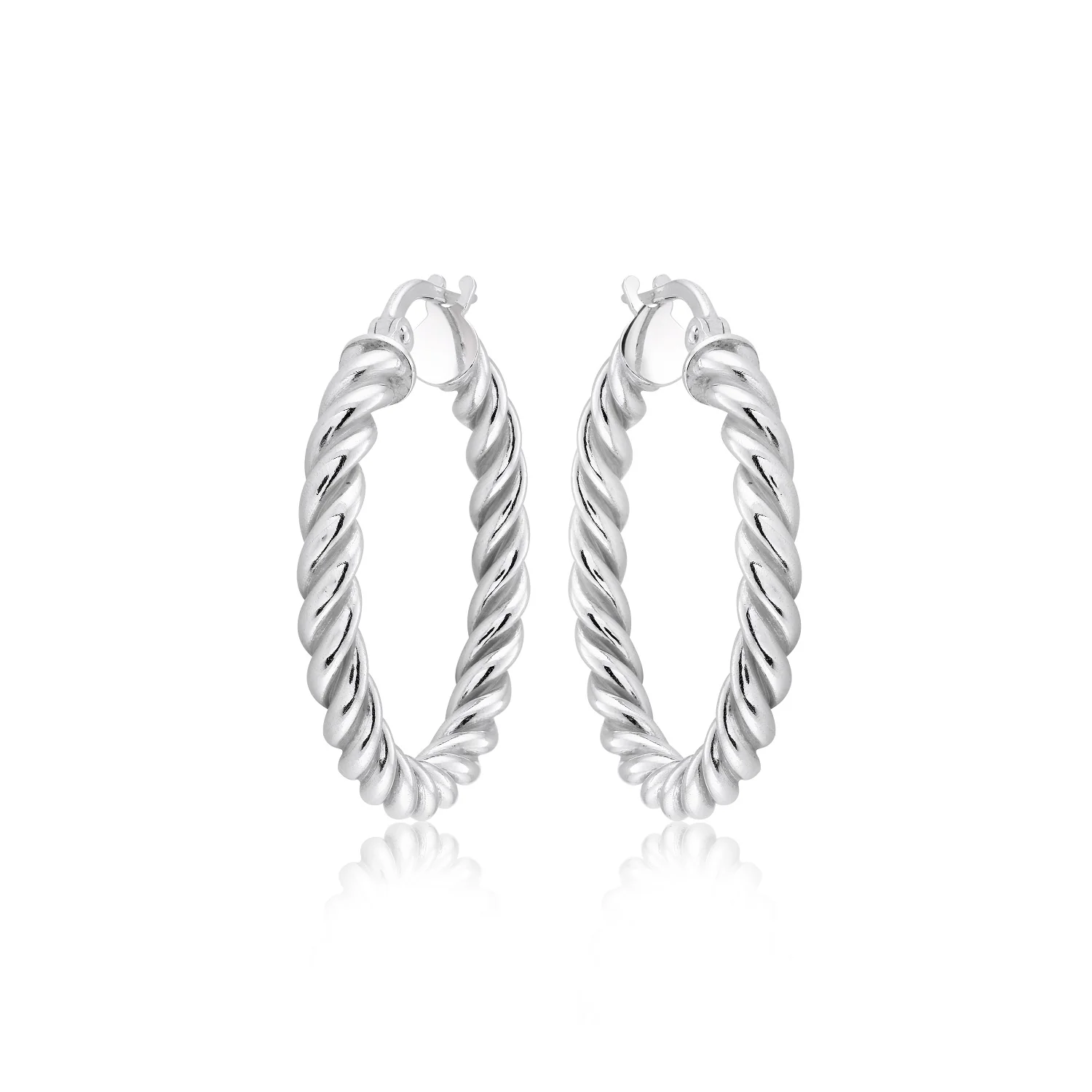 Sterling Silver Twist Hoops