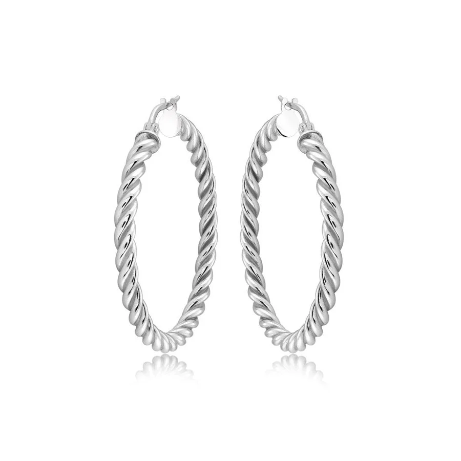 Sterling Silver Twist Hoops - Image 3