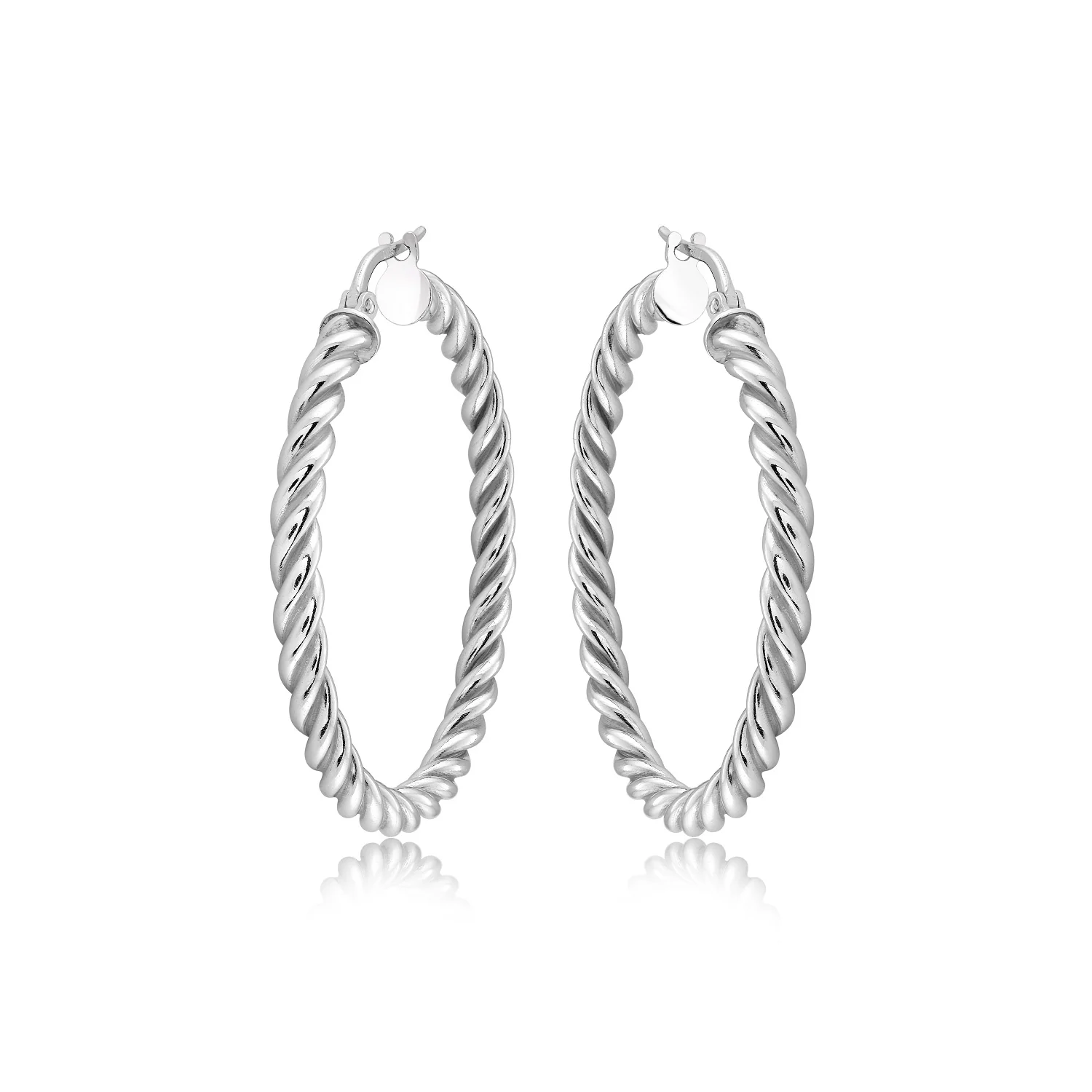Sterling Silver Twist Hoops - Image 5