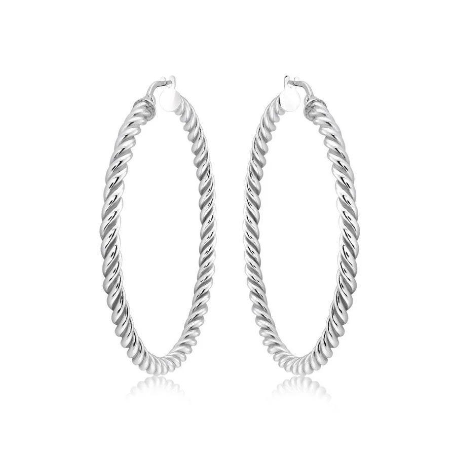 Sterling Silver Twist Hoops - Image 6