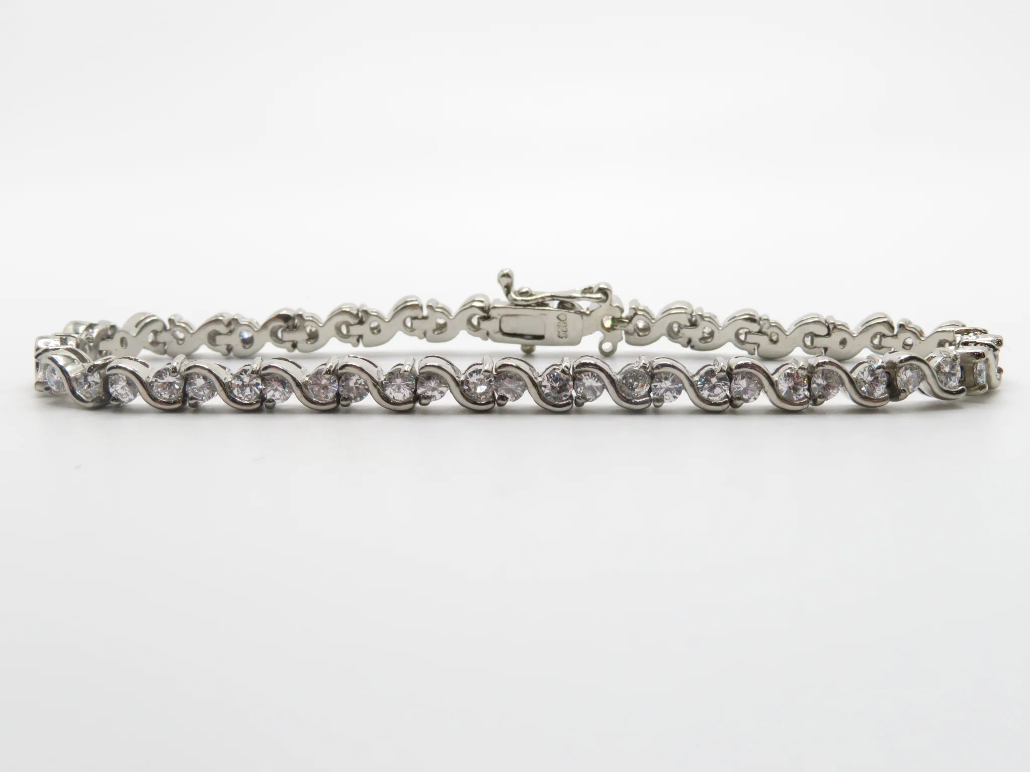 Sterling Silver Wave Tennis Bracelet - Image 4