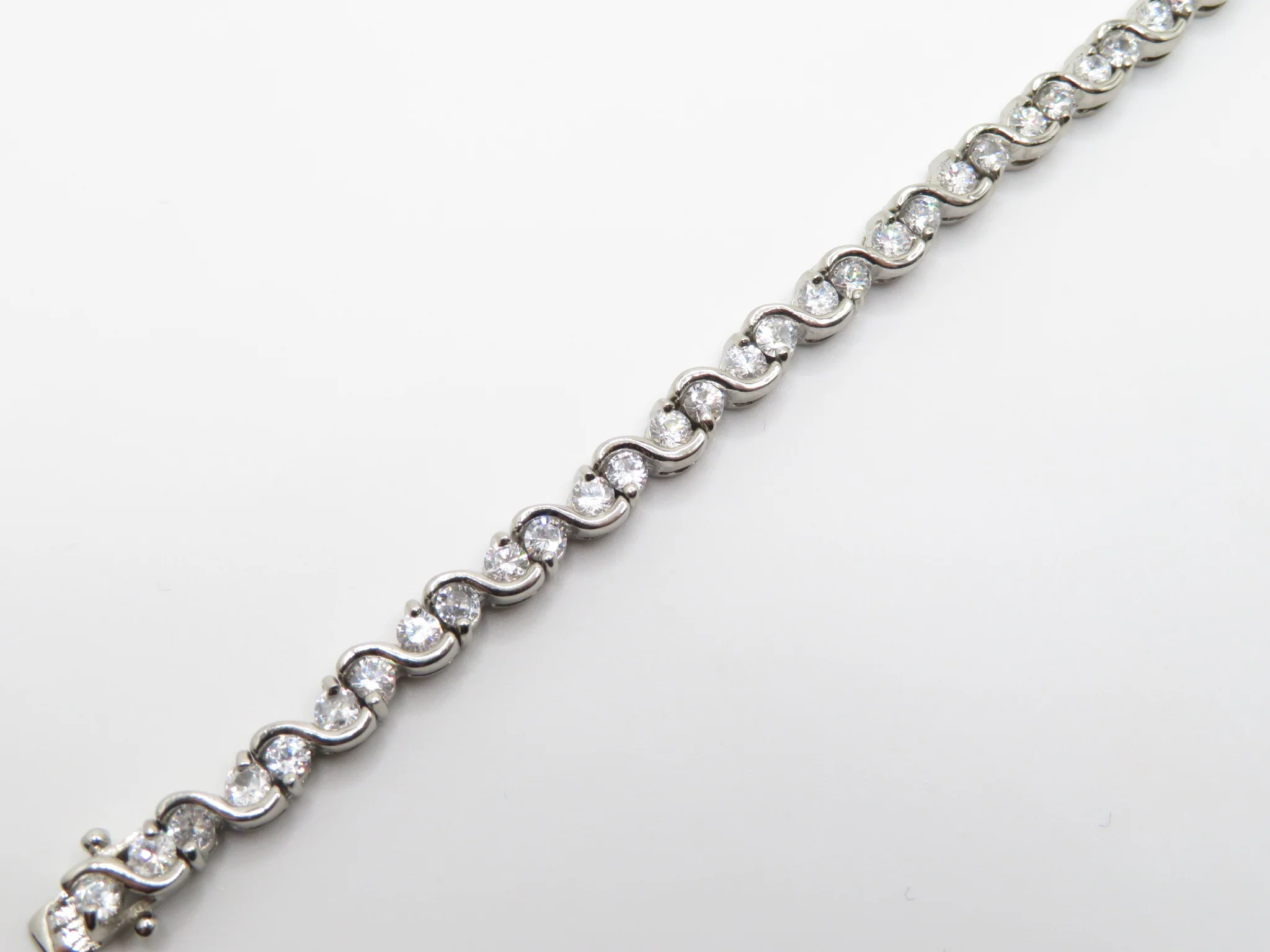 Sterling Silver Wave Tennis Bracelet - Image 6