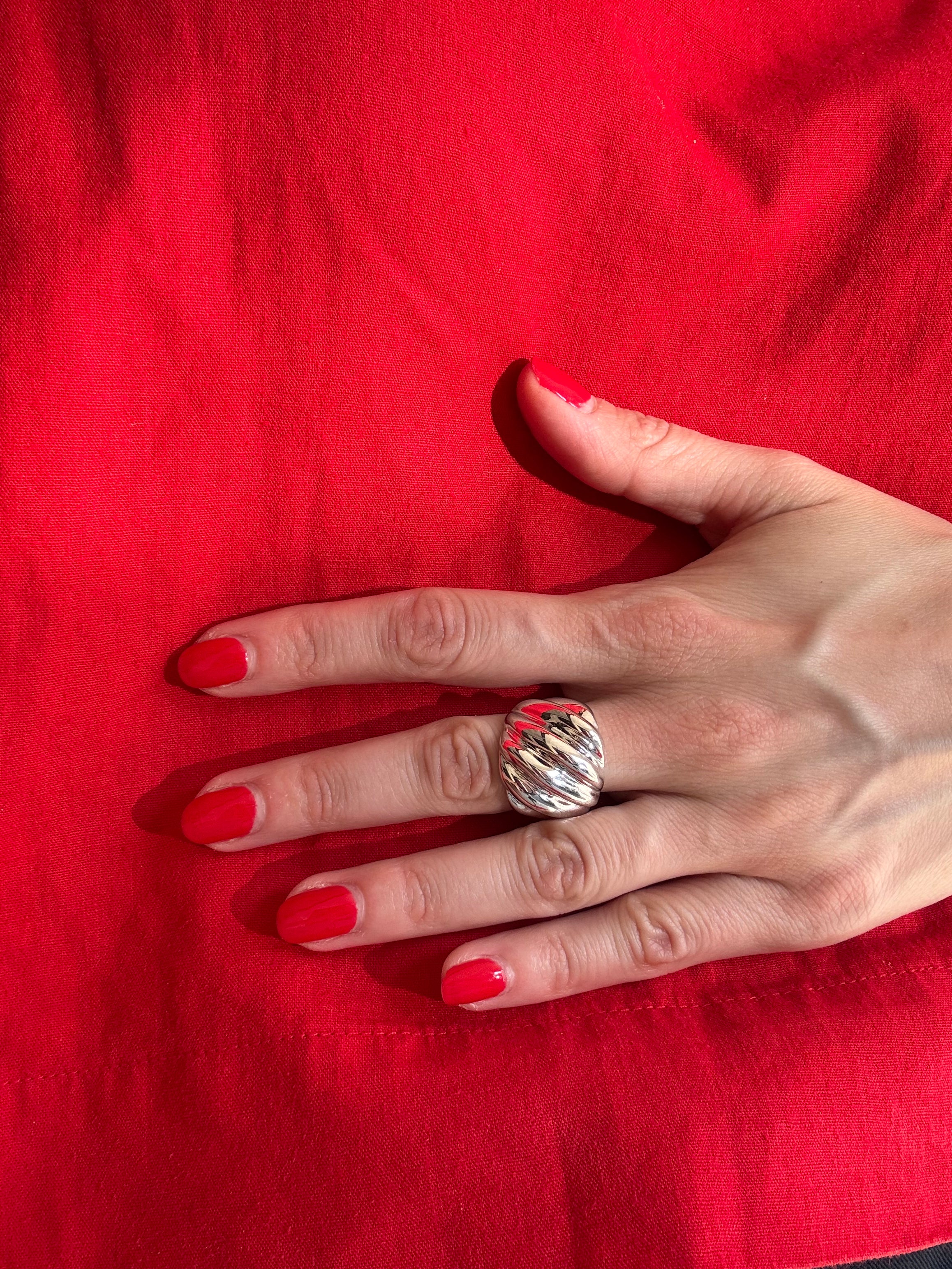 Sterling Silver Wide Groove Ring - Image 2