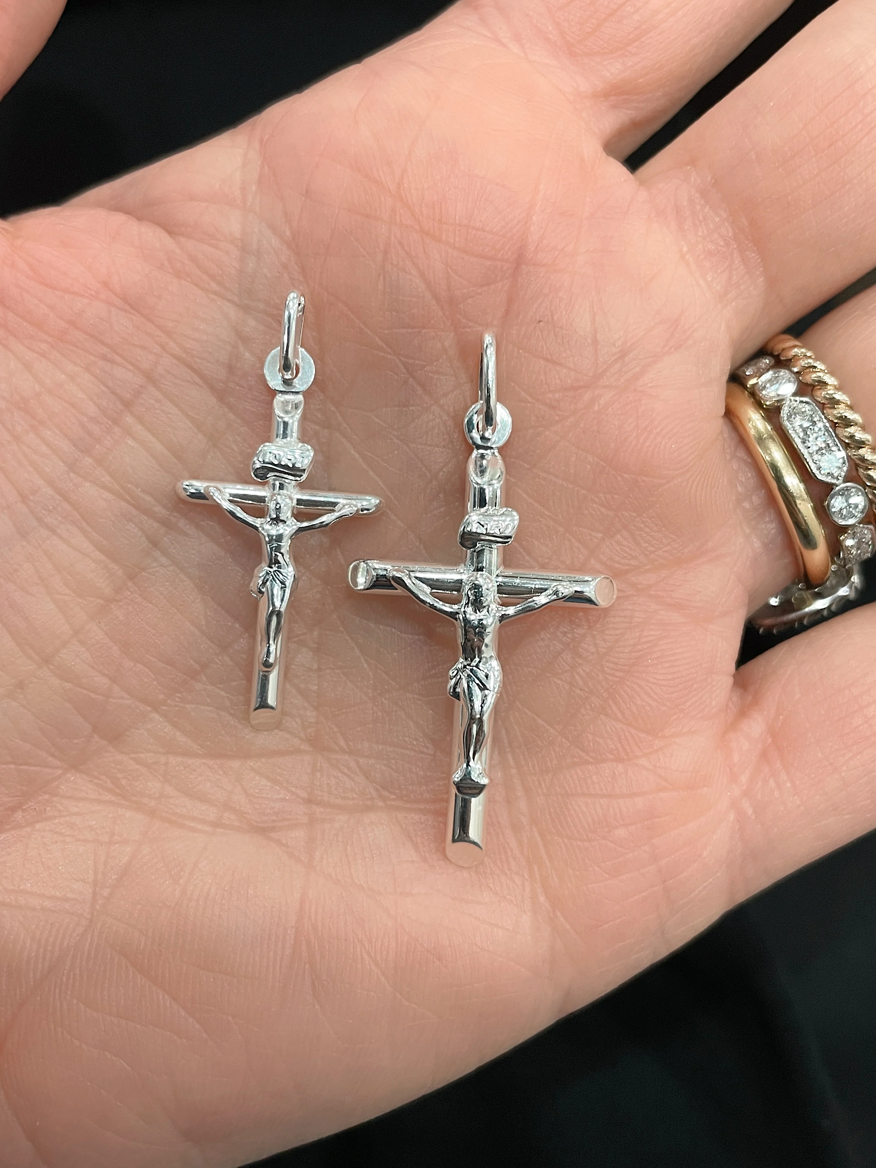 Sterling Silver Beveled Cross - Image 2