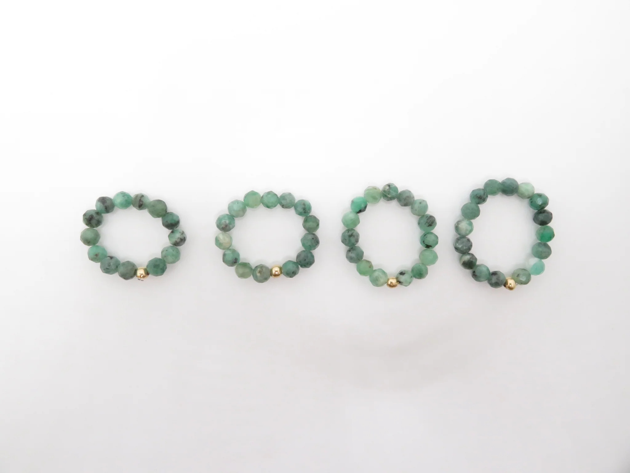 Stretch Beaded Gemstone Ring - Image 2