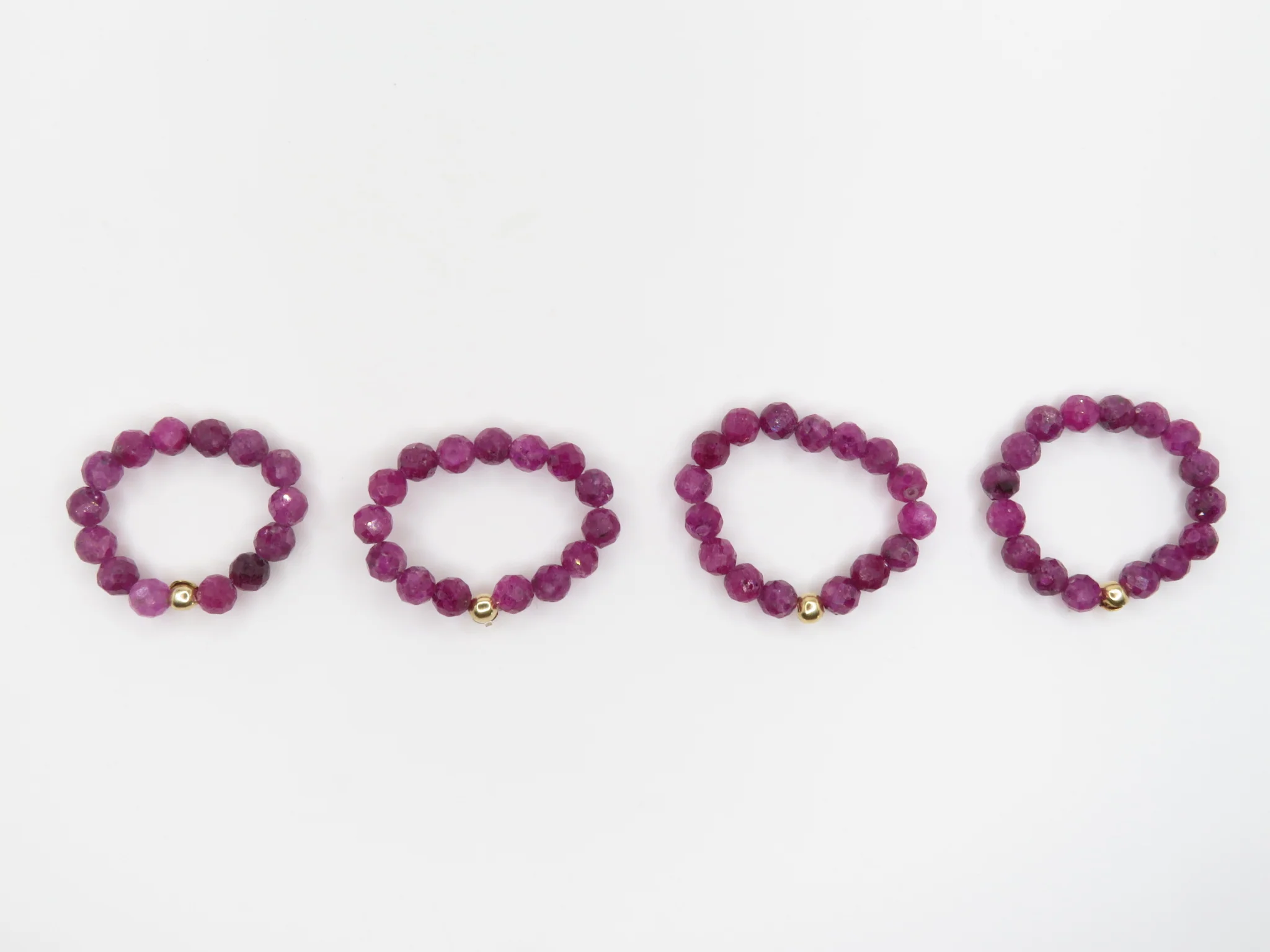 Stretch Beaded Gemstone Ring - Image 9
