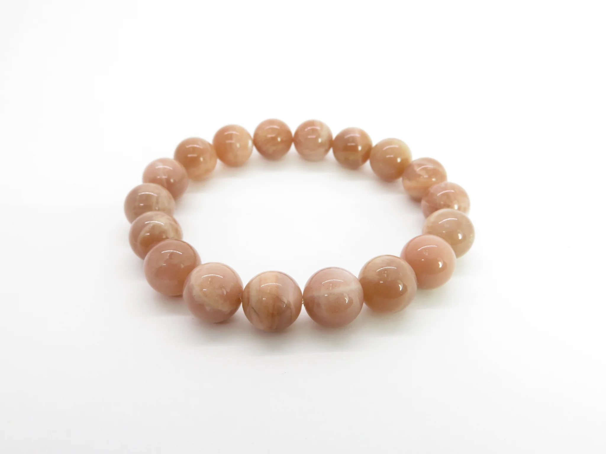 Pink Moonstone Stretch Bead Bracelet - Image 3