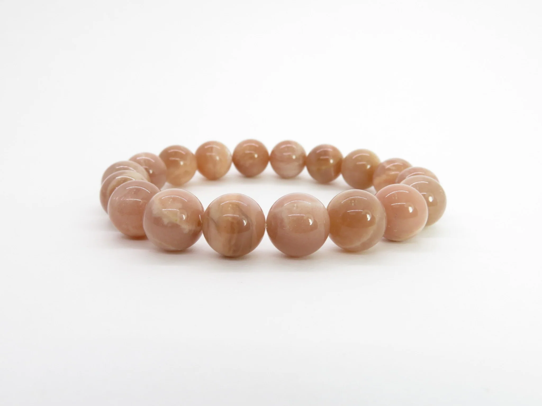 Pink Moonstone Stretch Bead Bracelet - Image 4